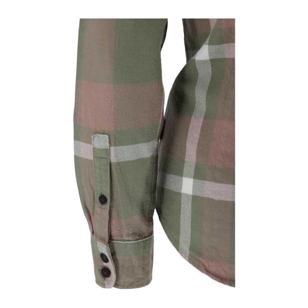 Patagonia Fjord Organic Cotton Flannel Shirt Women's S Green Check