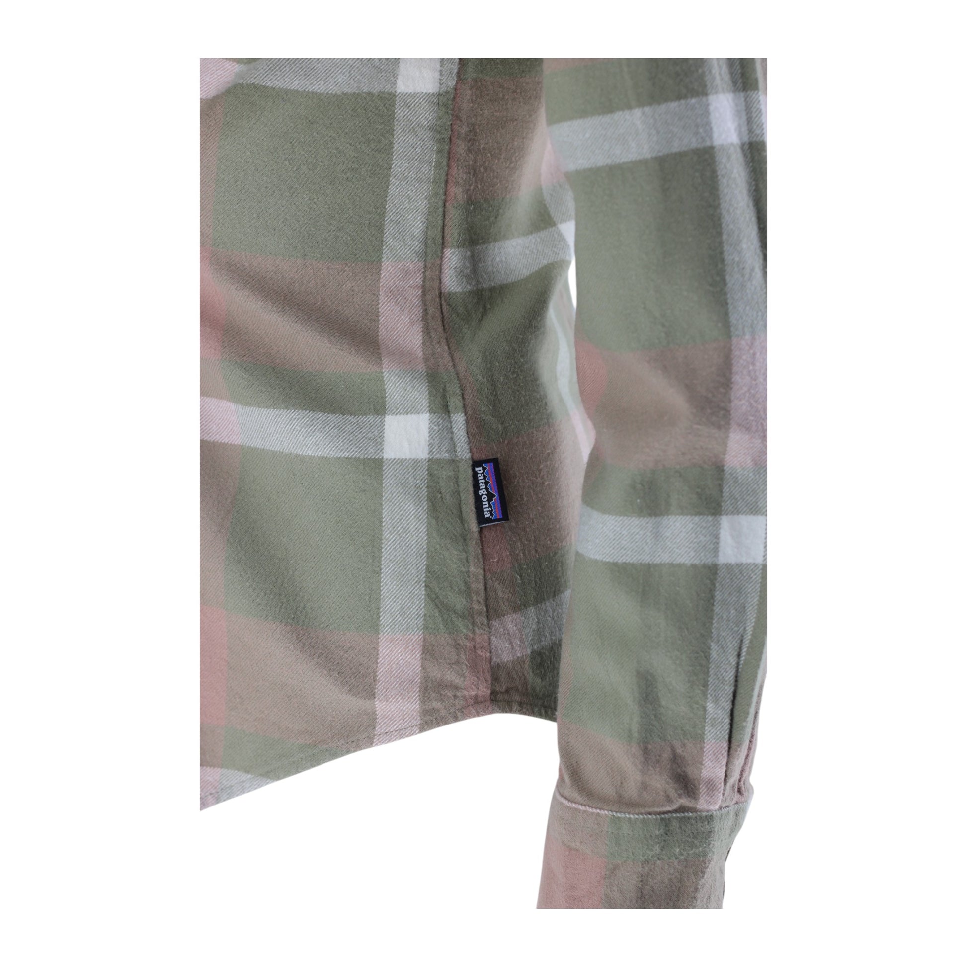 Patagonia Fjord Organic Cotton Flannel Shirt Women's S Green Check