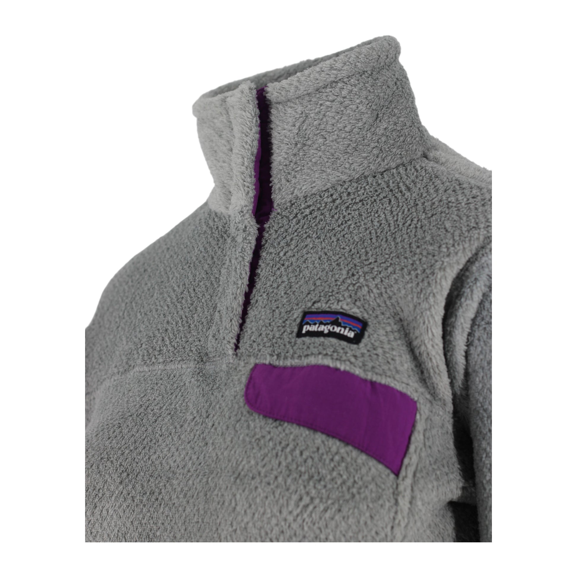 Patagonia Snap-T Pile Fleece Pullover Women's S Grey Teddy Fleece