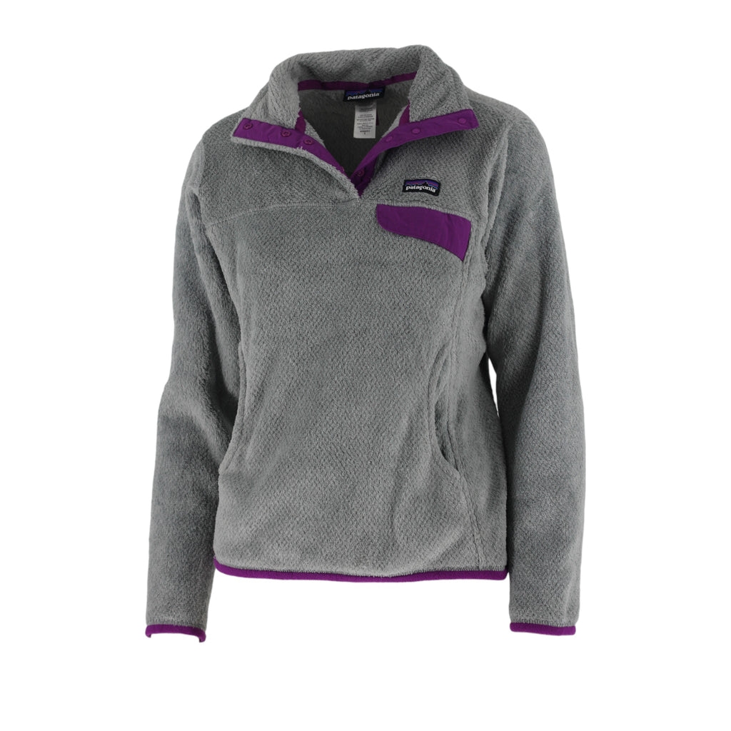 Patagonia Snap-T Pile Fleece Pullover Women's S Grey Teddy Fleece
