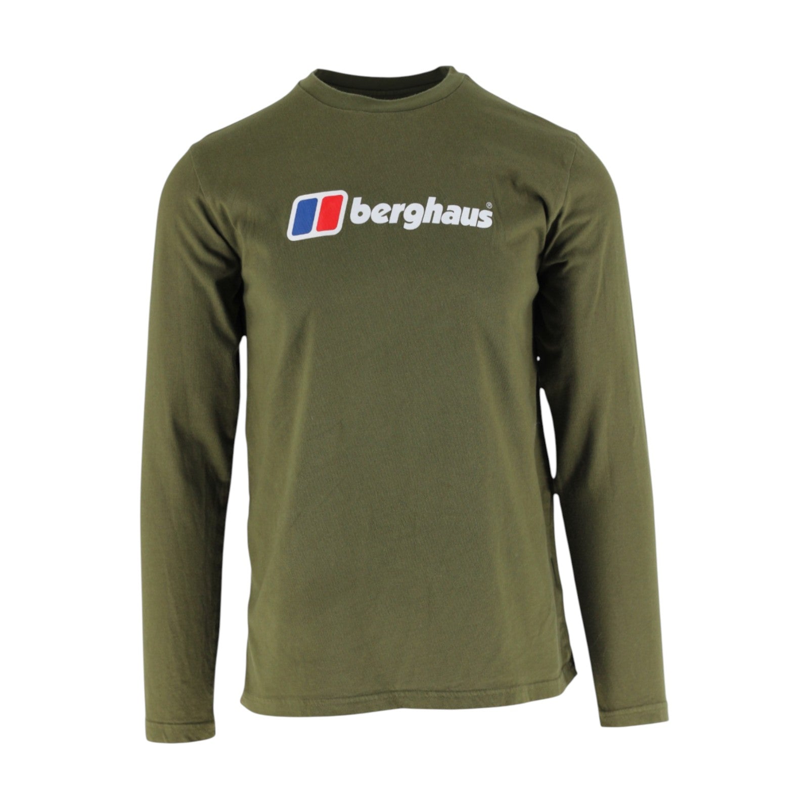 Green long-sleeve shirt with Berghaus logo on a white background