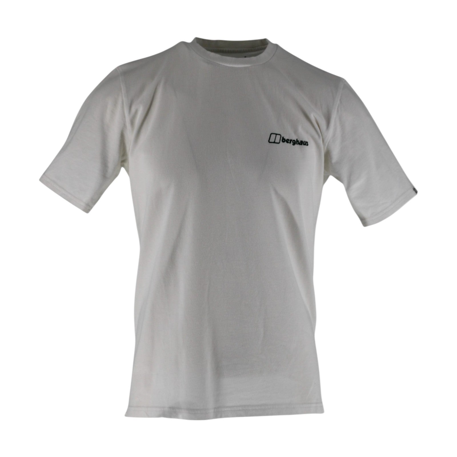 Gray t-shirt with a logo on the chest against a white background