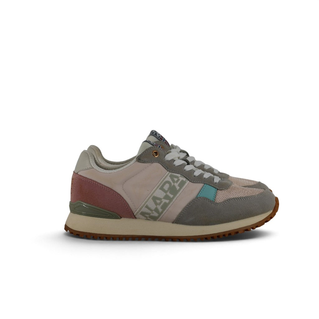 Napapijri Trainers Women’s UK 6.5 Grey Pink Retro Casual Walking Shoes