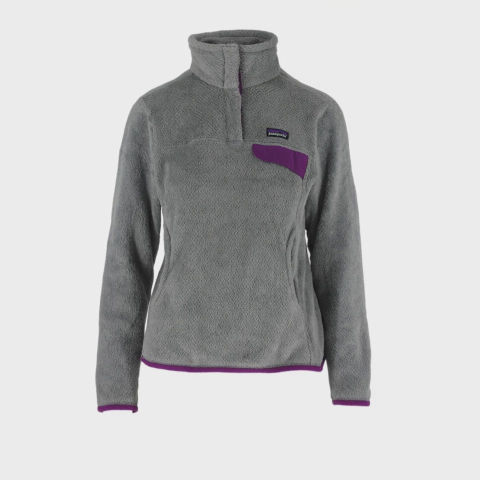 Patagonia Snap-T Pile Fleece Pullover Women's S Grey Teddy Fleece